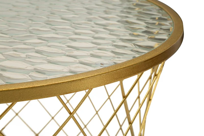 Ensemble de 4 tables d'appoint en métal doré – Collection Noah Modern
