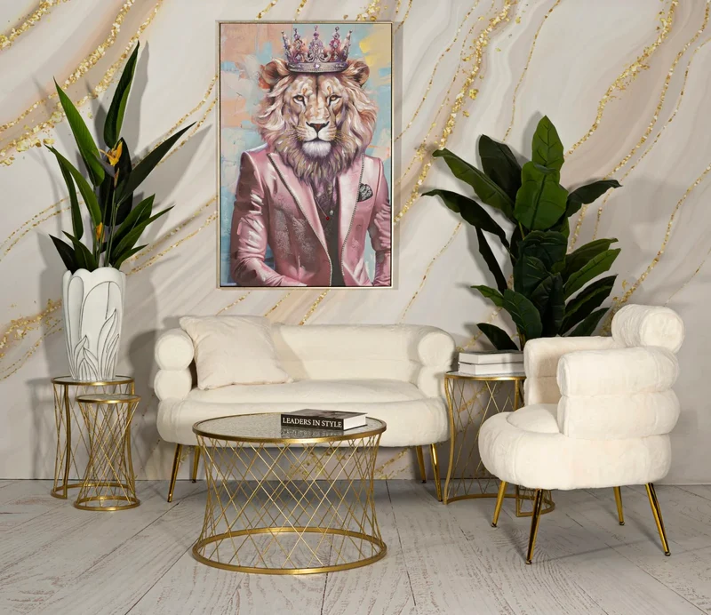 Ensemble de 4 tables d'appoint en métal doré – Collection Noah Modern