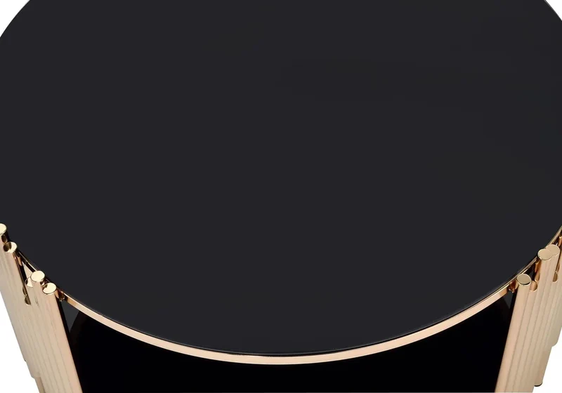 Table basse ronde doré noir - Eve