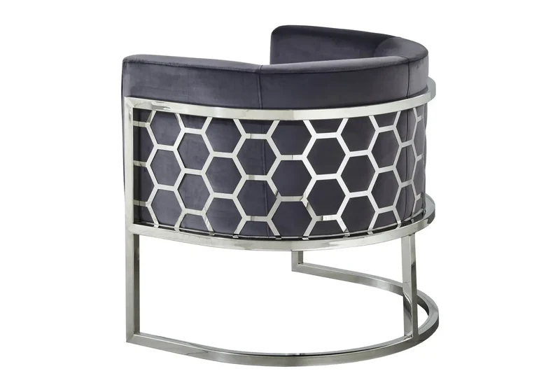 Fauteuil design chromé anthracite - Alvo