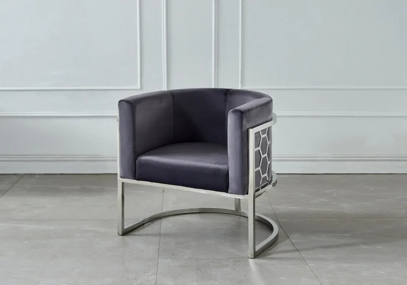 Fauteuil design chromé anthracite - Alvo
