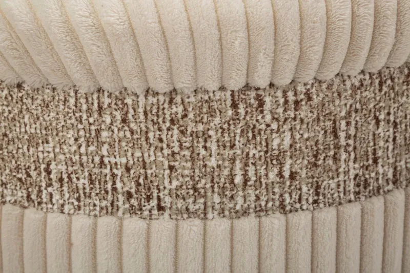 Lot de 3 poufs de rangement rembourrés crème – Collection Curtain