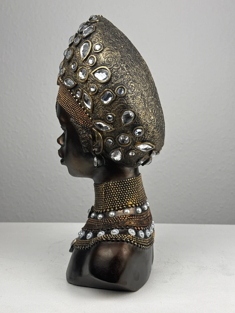 Majestueux Buste de Reine Africaine (Finition bronze)