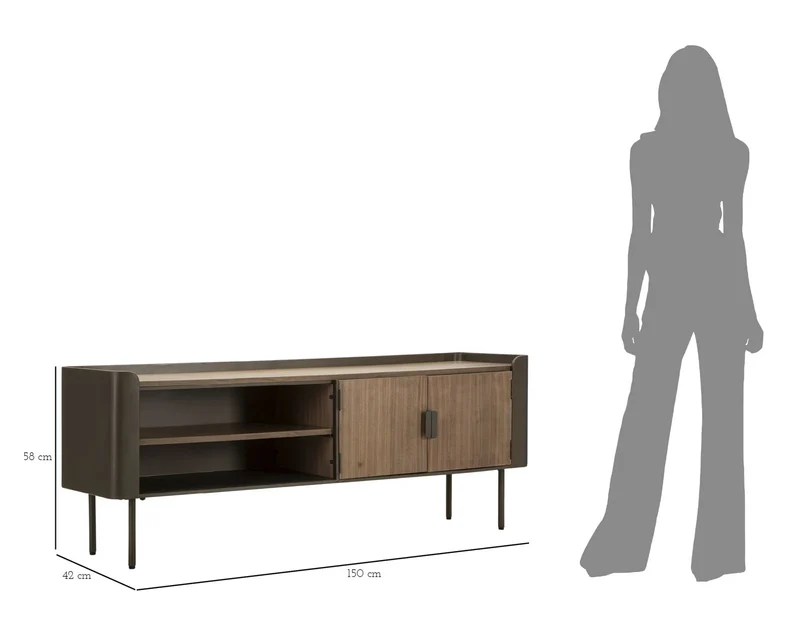 Meuble TV en bois avec rangement – Meuble multimédia Toronto