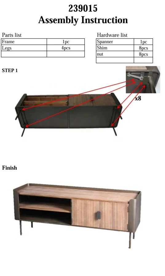 Meuble TV en bois avec rangement – Meuble multimédia Toronto