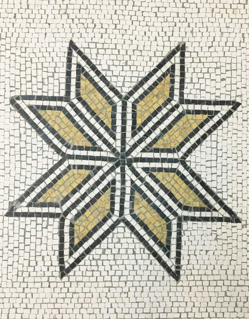 Mosaïque Étoile des losanges - en marble
