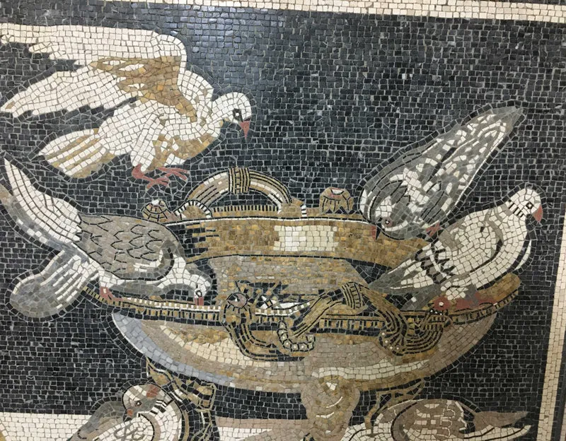 Mosaïque Pigeons - en marble