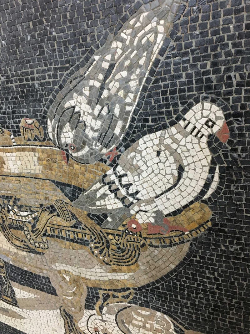 Mosaïque Pigeons - en marble