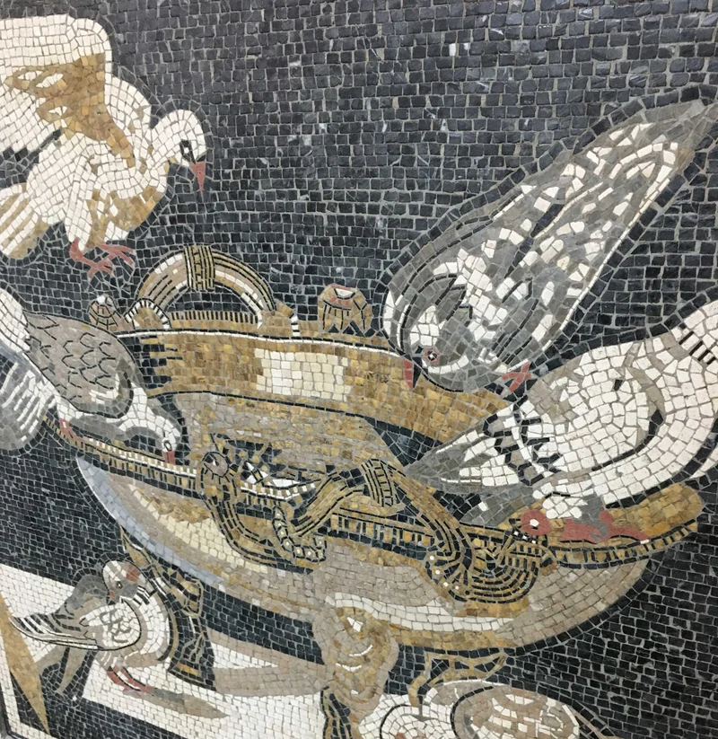 Mosaïque Pigeons - en marble