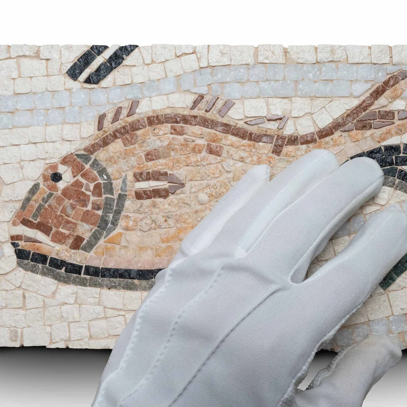 Mosaïque Poisson en marbre - Impluvium - en marble