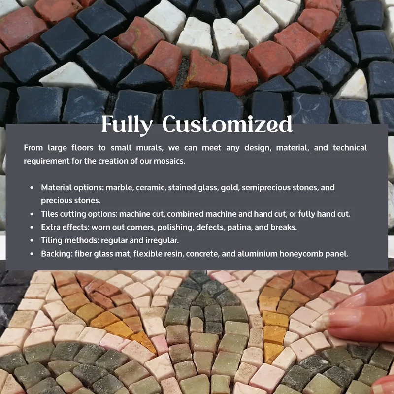 Mosaïque Poisson en marbre - Impluvium - en marble