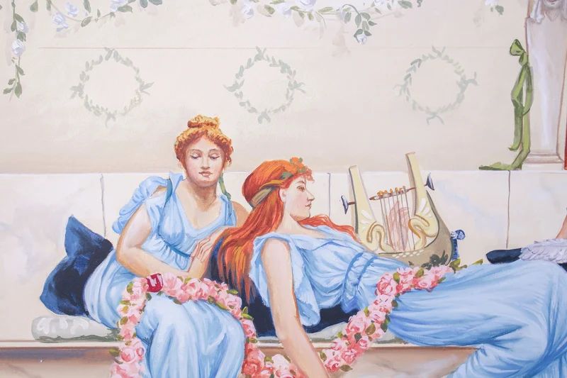 Peinture Fresque Renaissance : Après-midi sur le porche