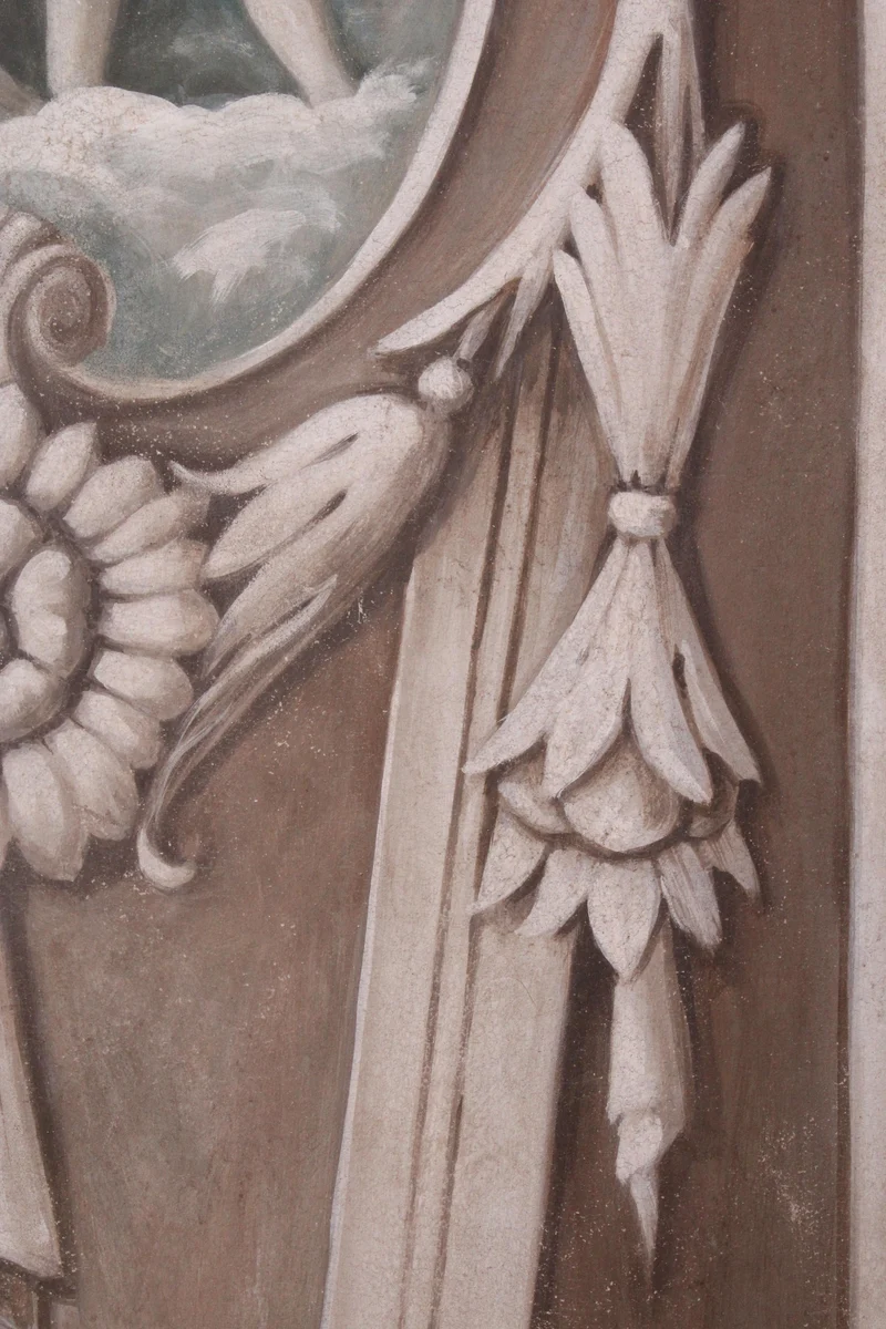 Peinture Fresque Renaissance : Colonne avec camée