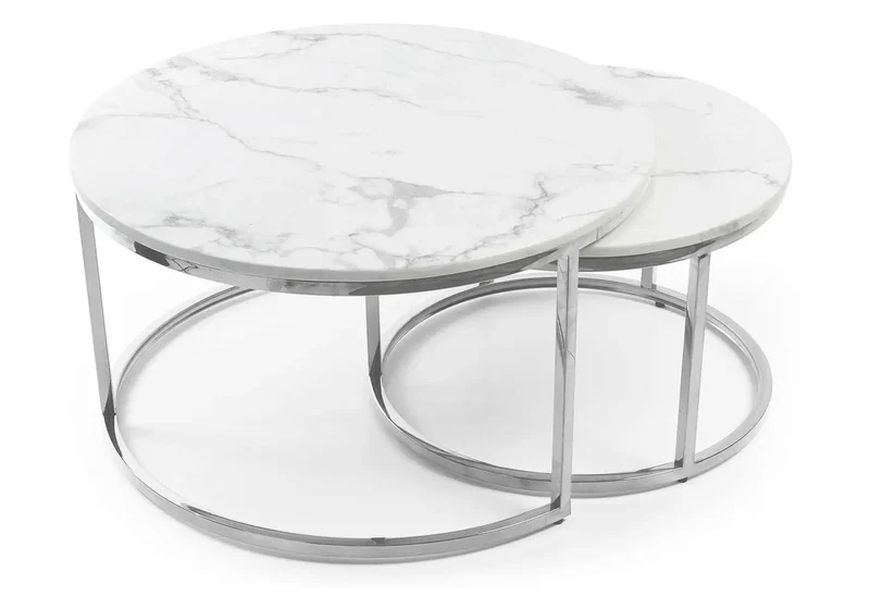 Tables gigognes marbre blanc - Orea
