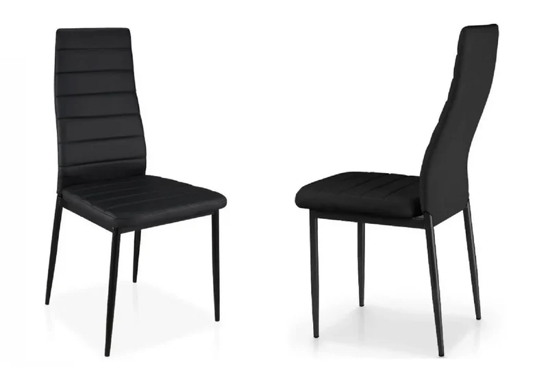 Lot de 6 chaises simili-cuir noir - Alto