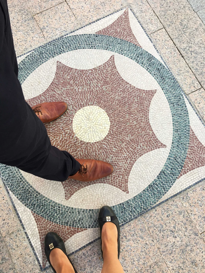 Mosaïque géométrique - en marble