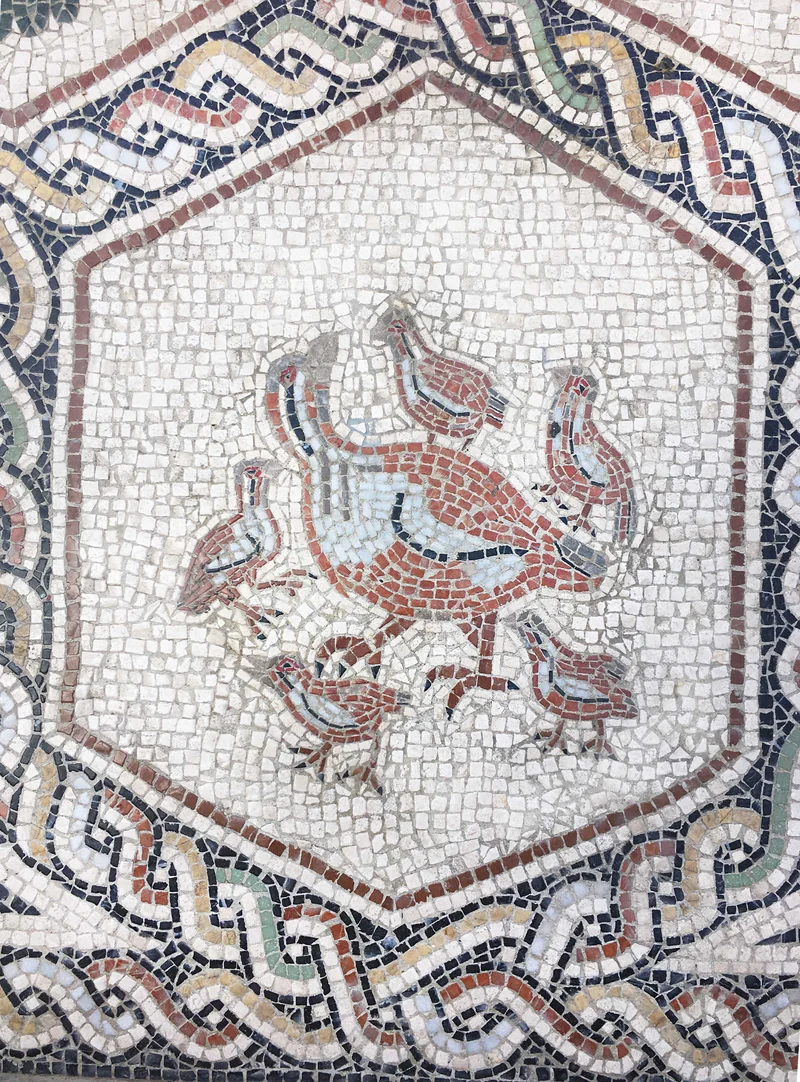 Mosaïque Tapis d'animaux - en marble