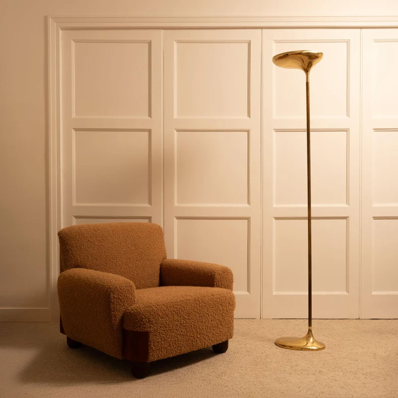 Italian Armchairs Wood & Bouclé - 1970s