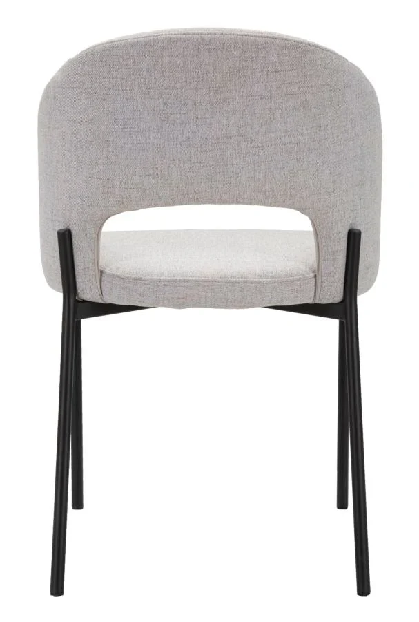 Paire de chaises grises avec pieds en métal noir, design années 70