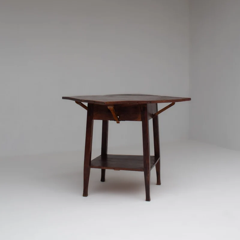 Art Deco Folding Side Table in Solid Wood