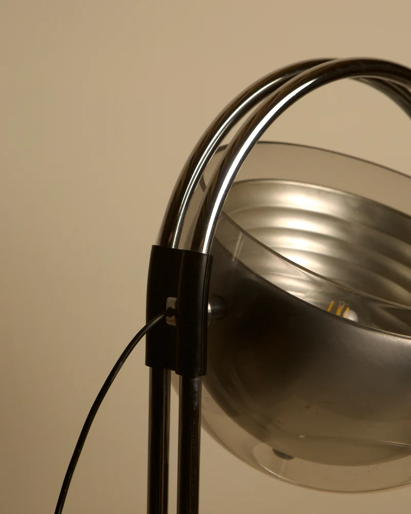 Vintage Chrome Table Lamp by André Ricard for Metalarte, 1973, 1970s