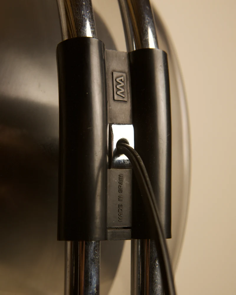 Vintage Chrome Table Lamp by André Ricard for Metalarte, 1973, 1970s