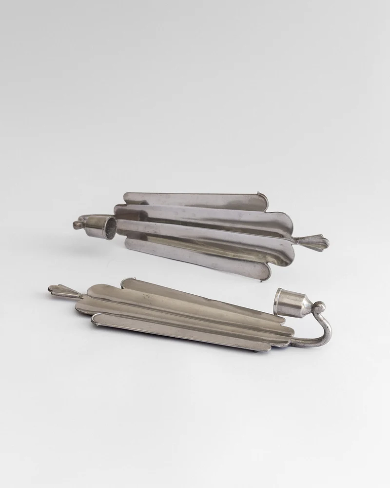 Art Deco Pewter Candle Sconces by Edvin Ollers, Sweden, 1929