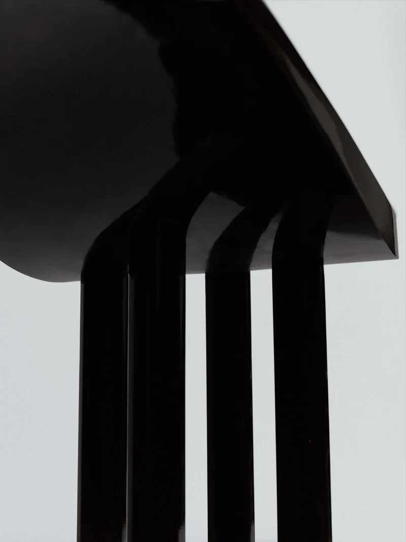 Curule Stool, Art Deco Style, Varnished Wood, Late 20th Century, France