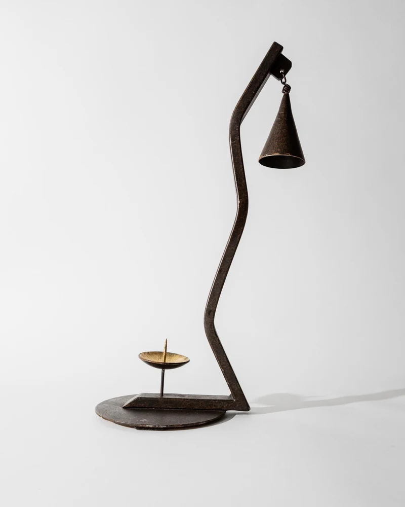 1960s Hand Forged Iron Candleholder