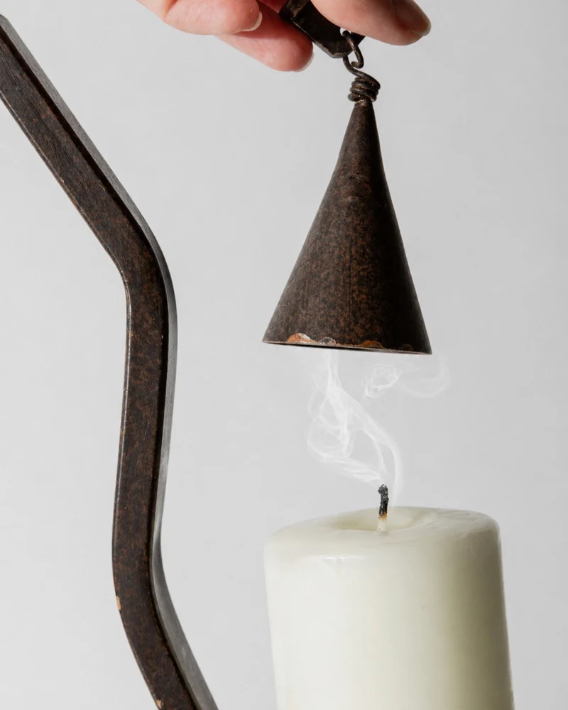1960s Hand Forged Iron Candleholder