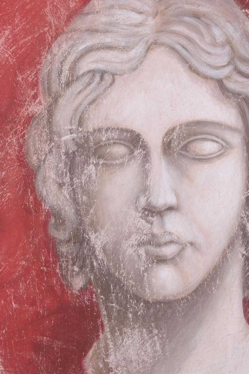 Peinture Fresque Renaissance : Profil d’une statue masculine