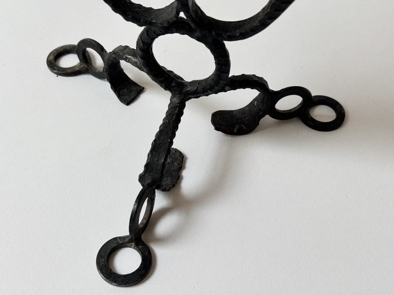 Folk Art Metal Candelabra, Poland