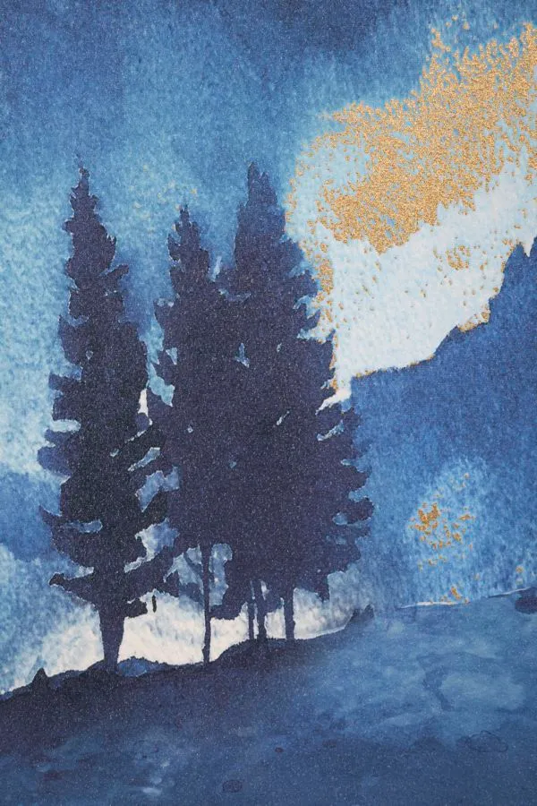 Peinture abstraite sur toile de la montagne bleue
