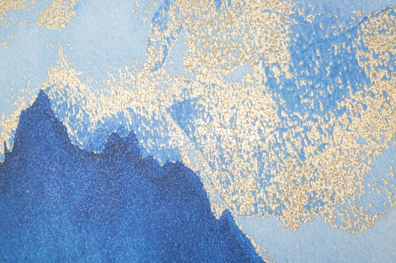 Peinture abstraite sur toile de la montagne bleue