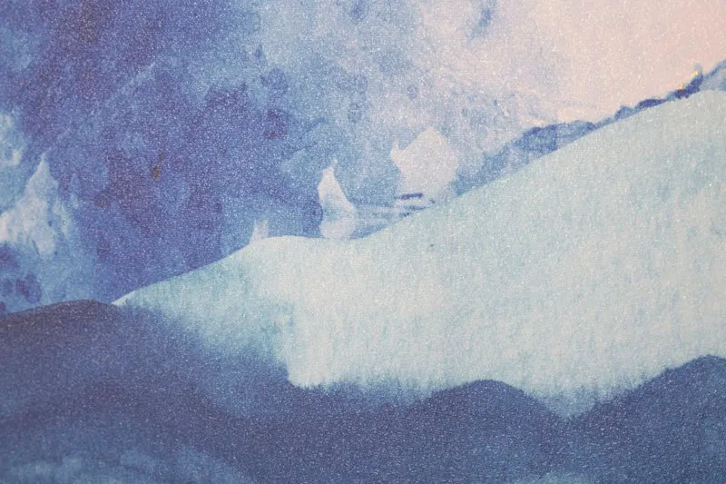 Peinture abstraite sur toile de la montagne bleue