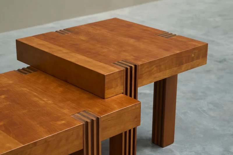 Architectural Set of Sectional Coffee or Side Tables 1980s