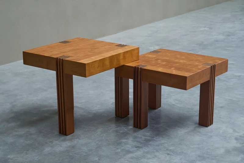 Architectural Set of Sectional Coffee or Side Tables 1980s