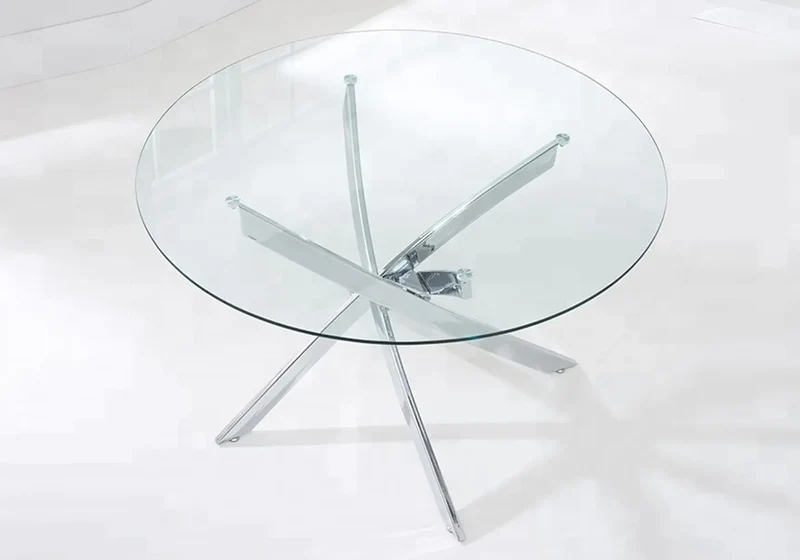 Table ronde 6 chaises chromes - Design