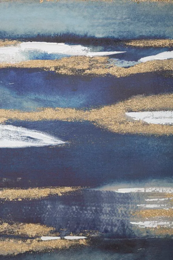 Peinture moderne représentant la mer bleue