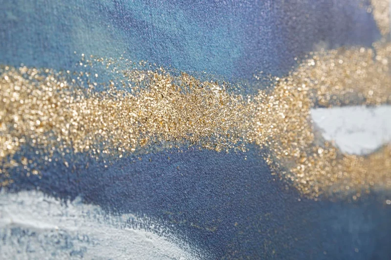 Peinture moderne représentant la mer bleue