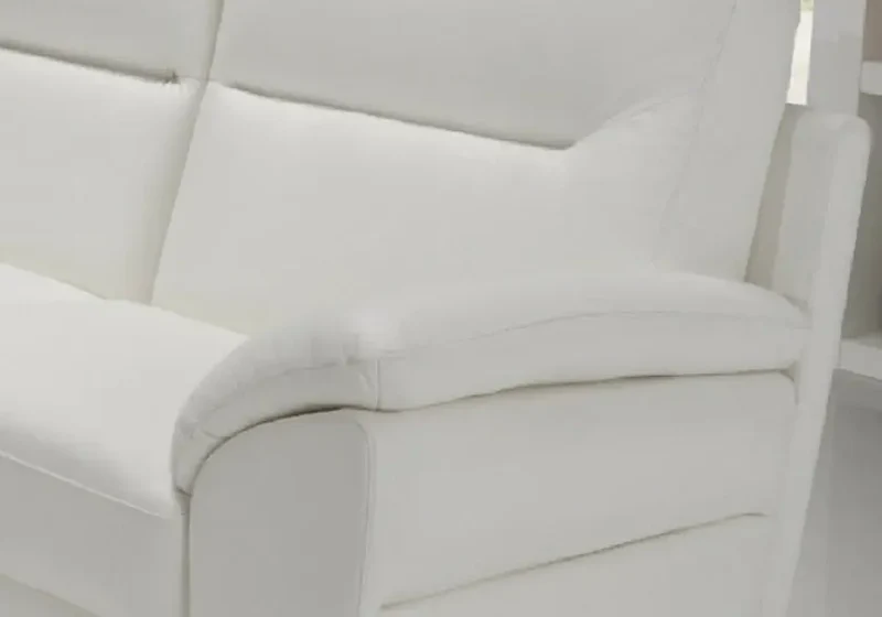 Canapé en cuir design blanc - Calino