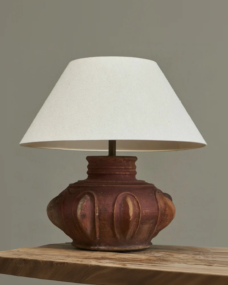 Vintage Monumental Wabi Sabi Style Studio Pottery Table Lamp, 1970s