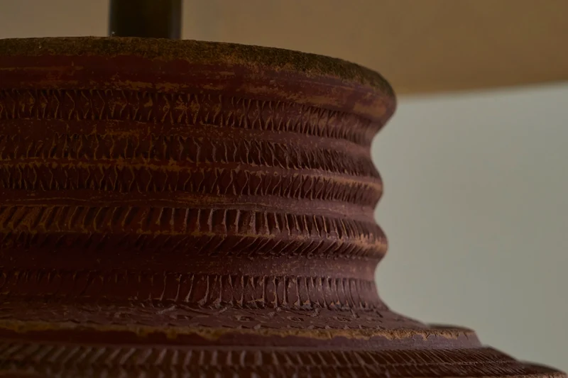 Vintage Monumental Wabi Sabi Style Studio Pottery Table Lamp, 1970s