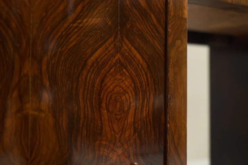 Art Deco Desk in Bookmatched Walnut Veneer 1930s