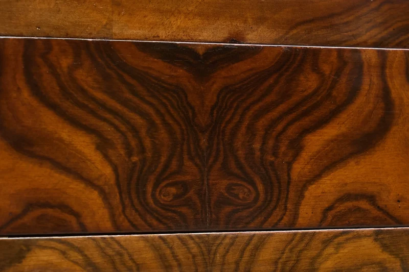 Art Deco Desk in Bookmatched Walnut Veneer 1930s