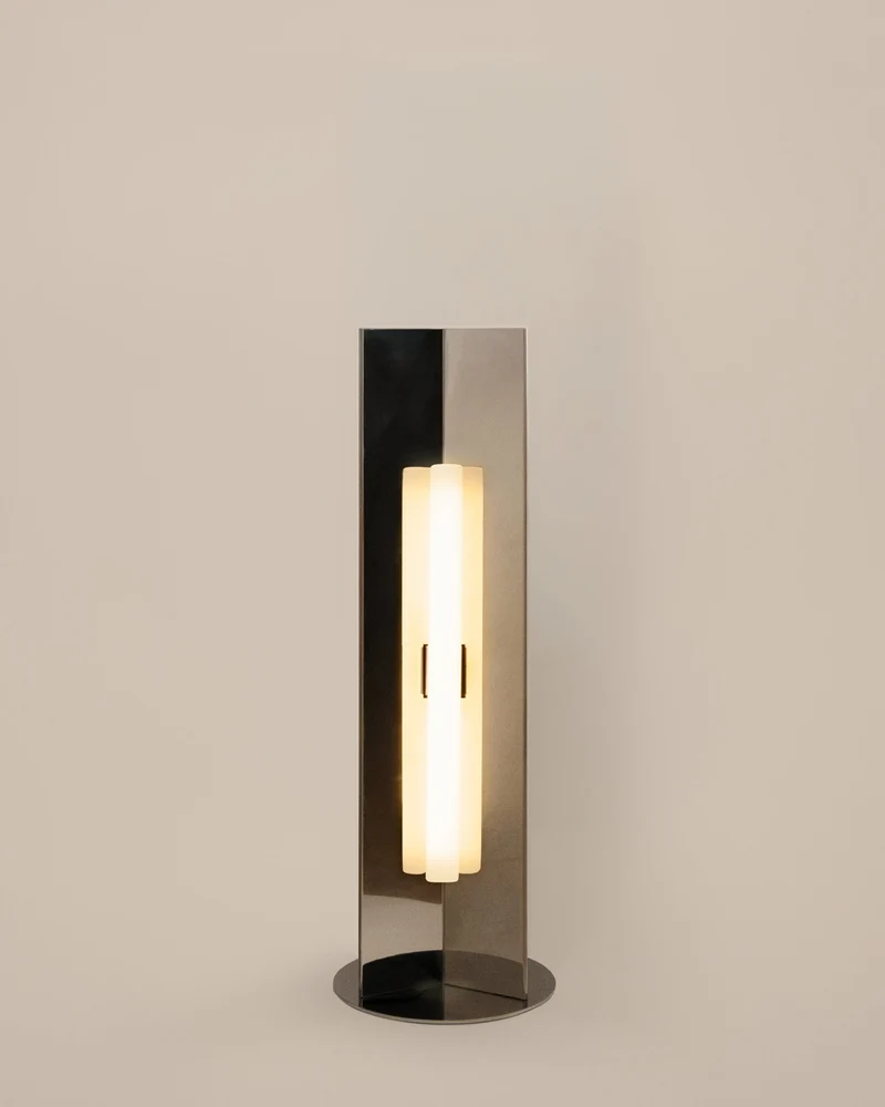 'Arrow' Stainless Steel Table Lamp Without Diffuser