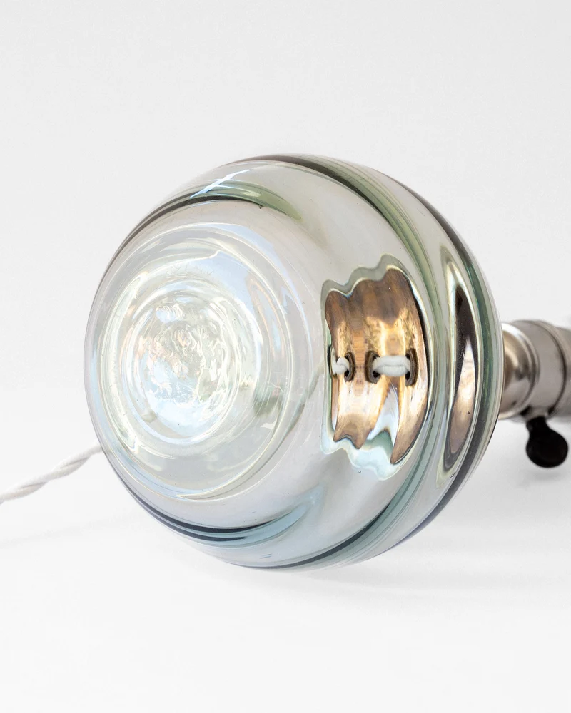 Vintage Modernist Glass Table Lamp, Sweden, 1940s