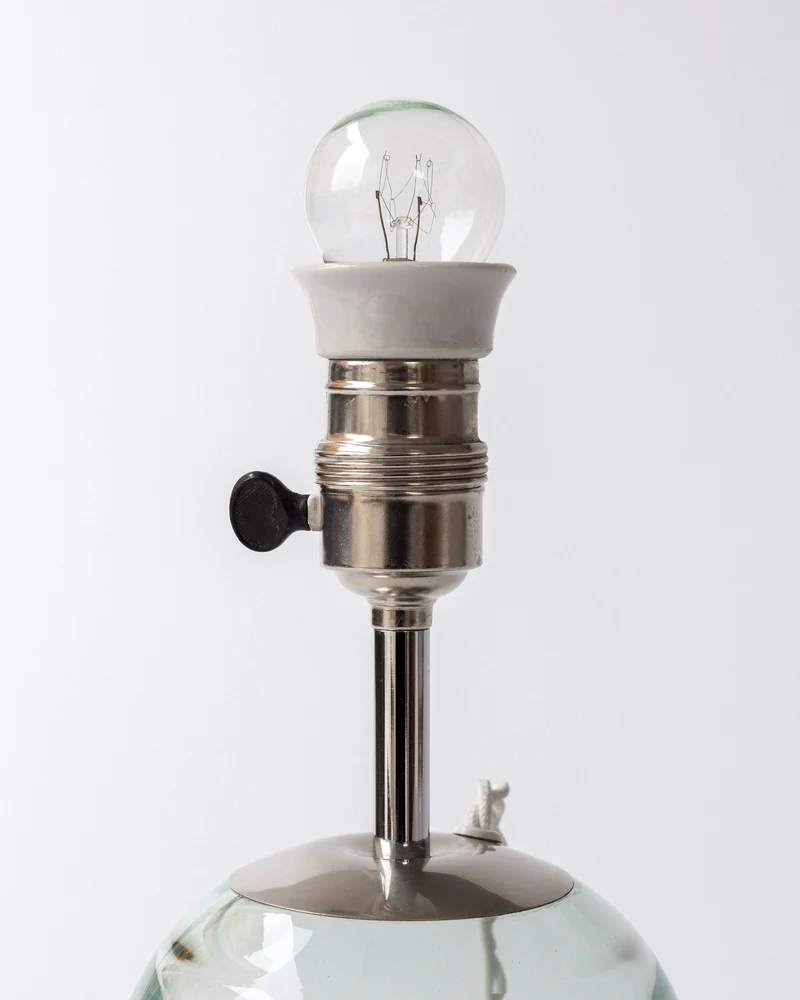Vintage Modernist Glass Table Lamp, Sweden, 1940s