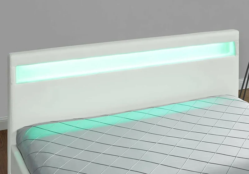Lit design led rangements blanc - Ava