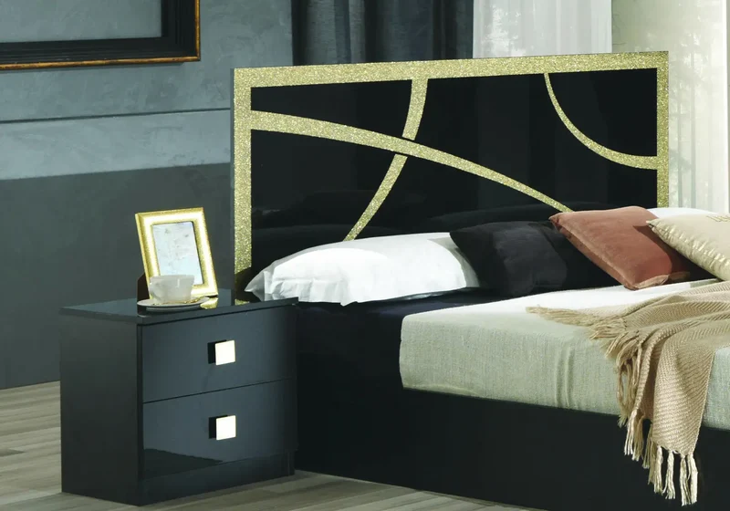Chambre complète noir doré MILANO